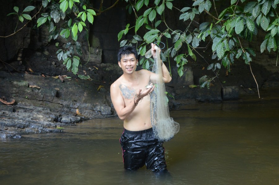 Nick fishing for his lunch
