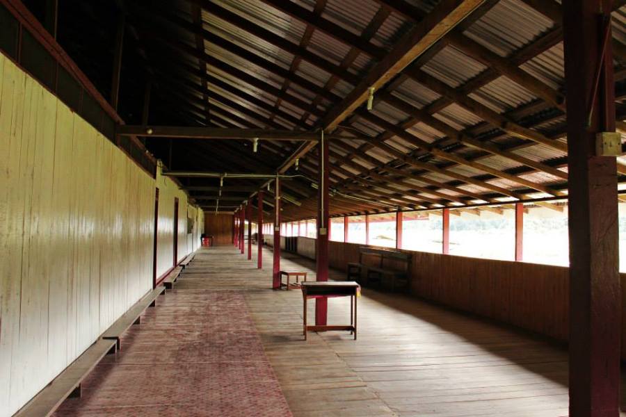 The 'ruai' of the longhouse to be used as a classroom for the Nature School at Long Lellang.